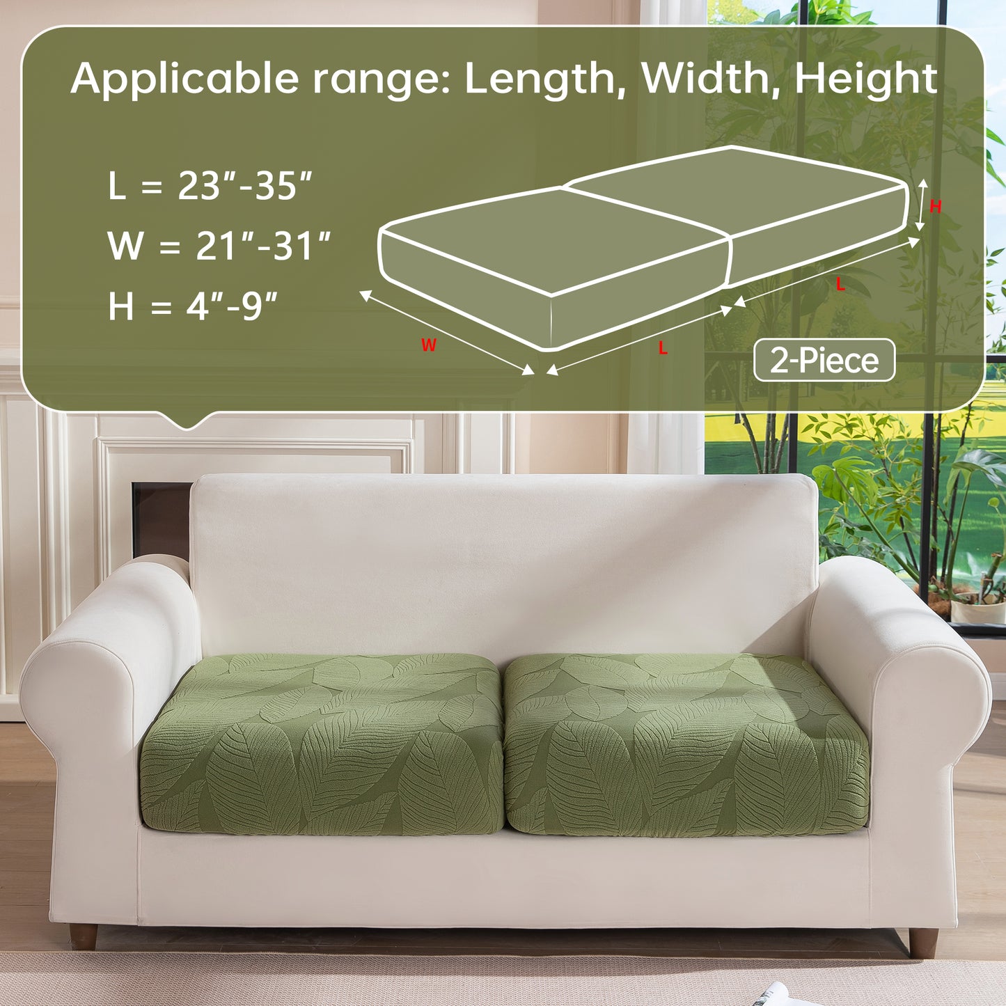 QIANMEW Couch Covers for Sectional Sofa, Washable Stretch Soft Sofa Cushion Covers L Shape Sofa Slipcovers Anti Slip Furniture Decor Protector for Pets