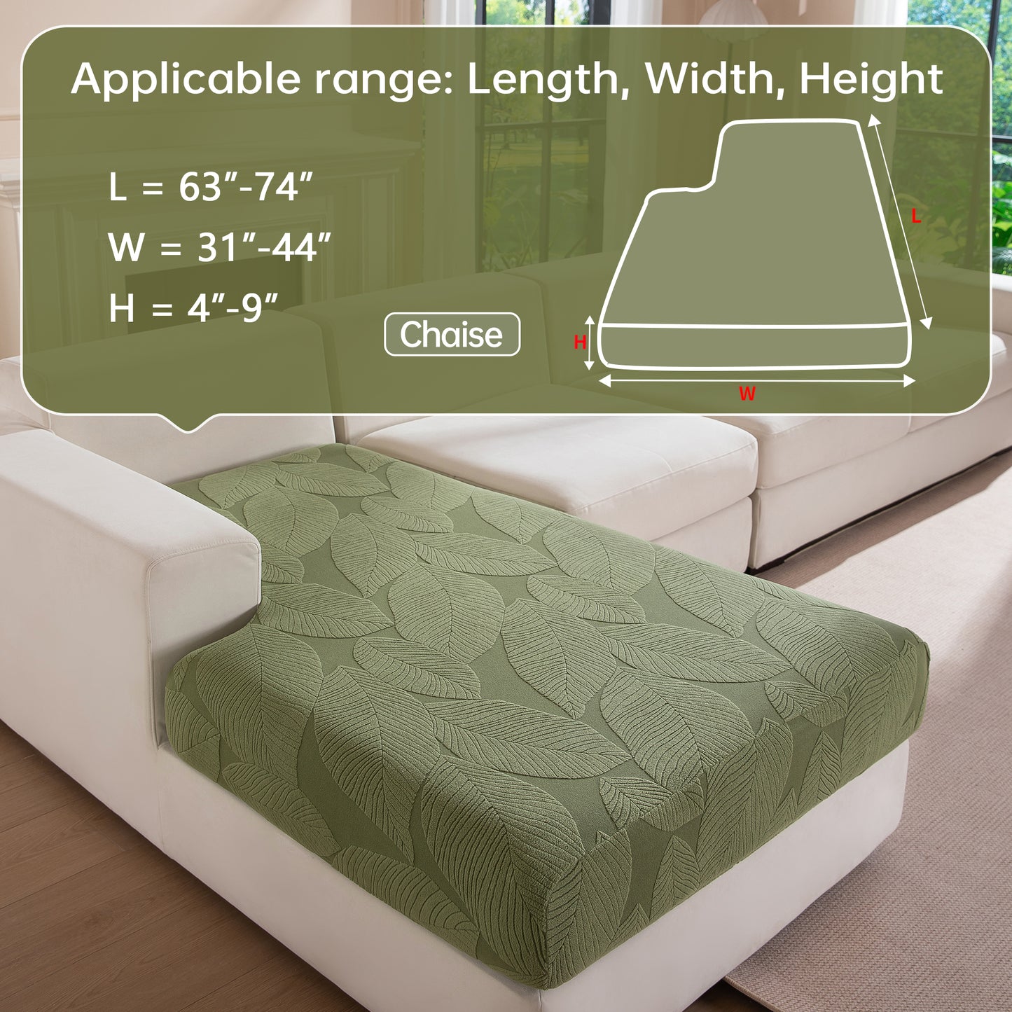 QIANMEW Couch Covers for Sectional Sofa, Washable Stretch Soft Sofa Cushion Covers L Shape Sofa Slipcovers Anti Slip Furniture Decor Protector for Pets