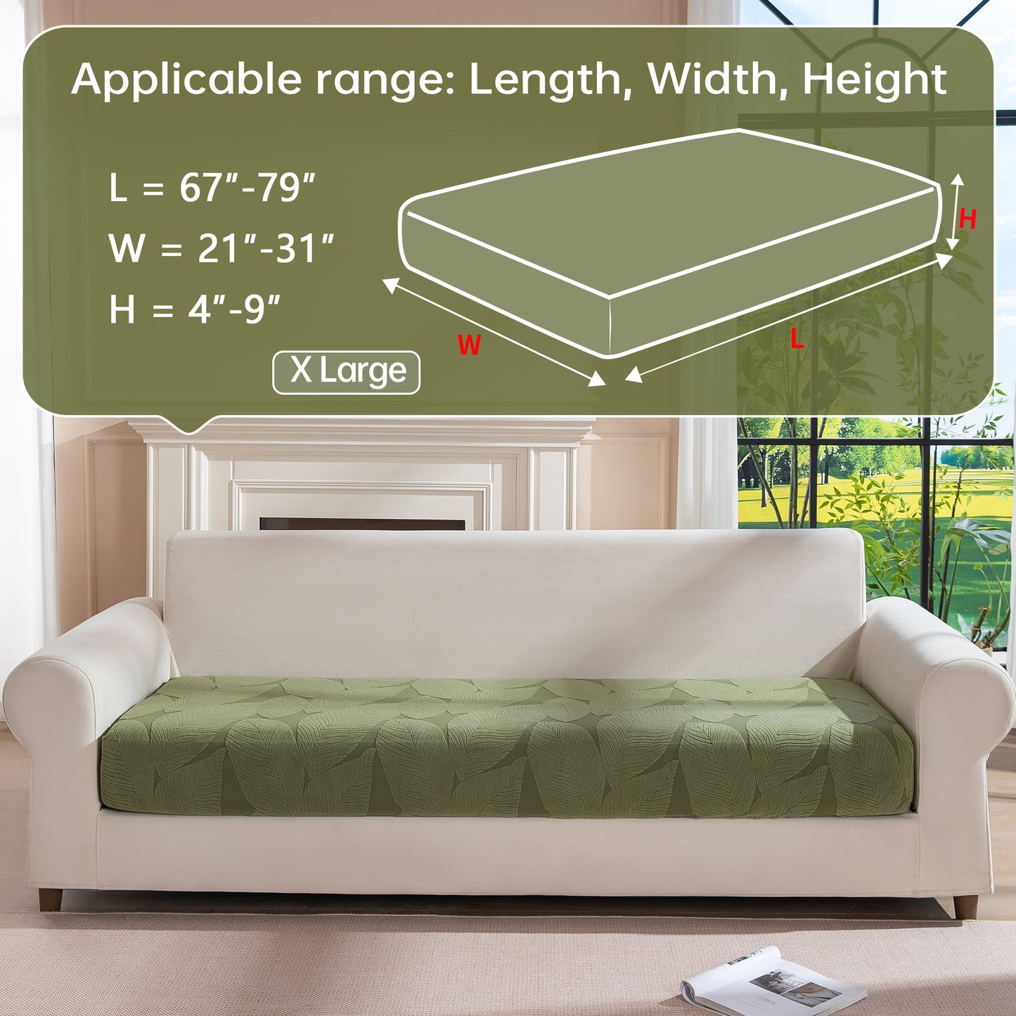 QIANMEW Couch Covers for Sectional Sofa, Washable Stretch Soft Sofa Cushion Covers L Shape Sofa Slipcovers Anti Slip Furniture Decor Protector for Pets