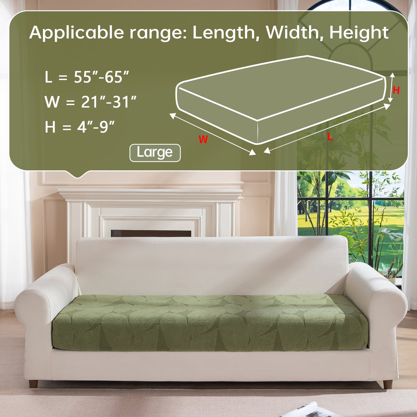 QIANMEW Couch Covers for Sectional Sofa, Washable Stretch Soft Sofa Cushion Covers L Shape Sofa Slipcovers Anti Slip Furniture Decor Protector for Pets