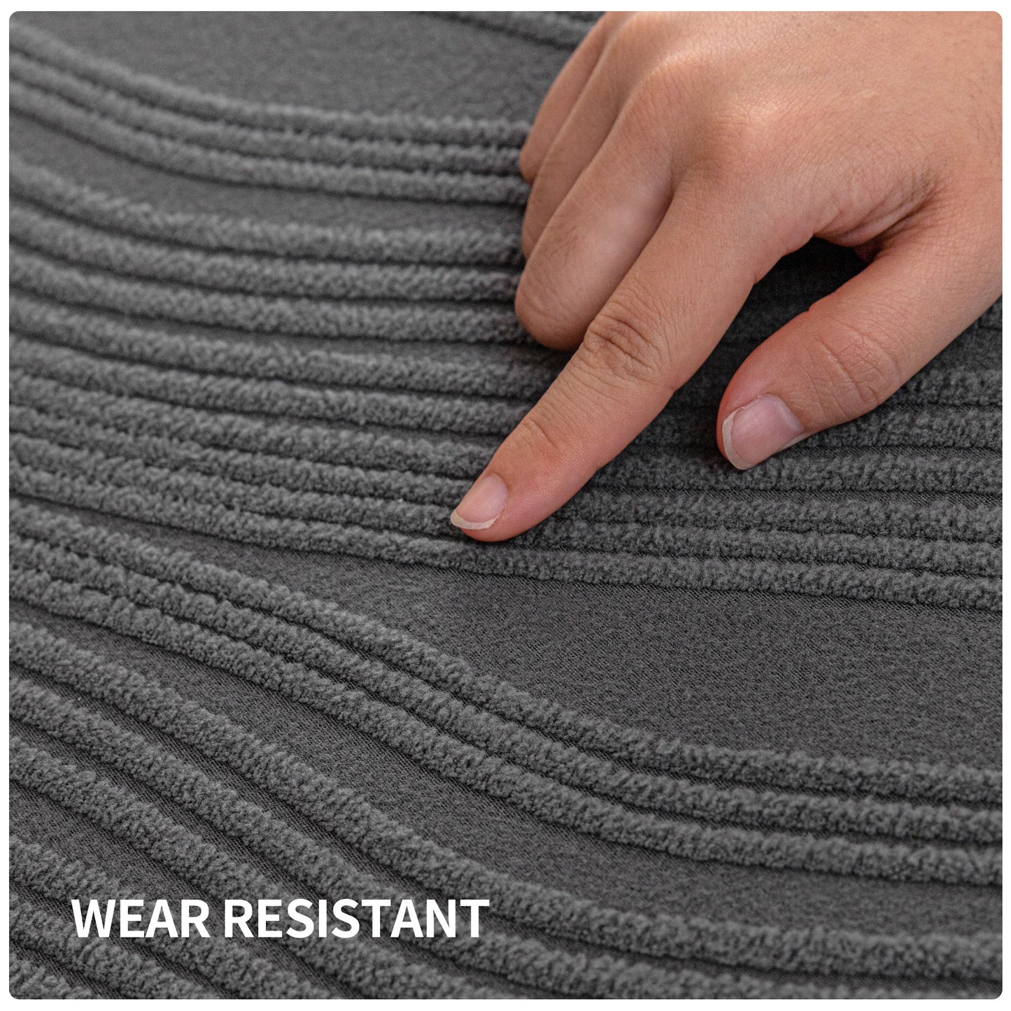 QIANMEW Couch Cushion Covers, Super Stretch Washable Sofa Slipcovers for L Shaped & Modular Seats, Pet-Friendly Furniture Protector with Stripe Design