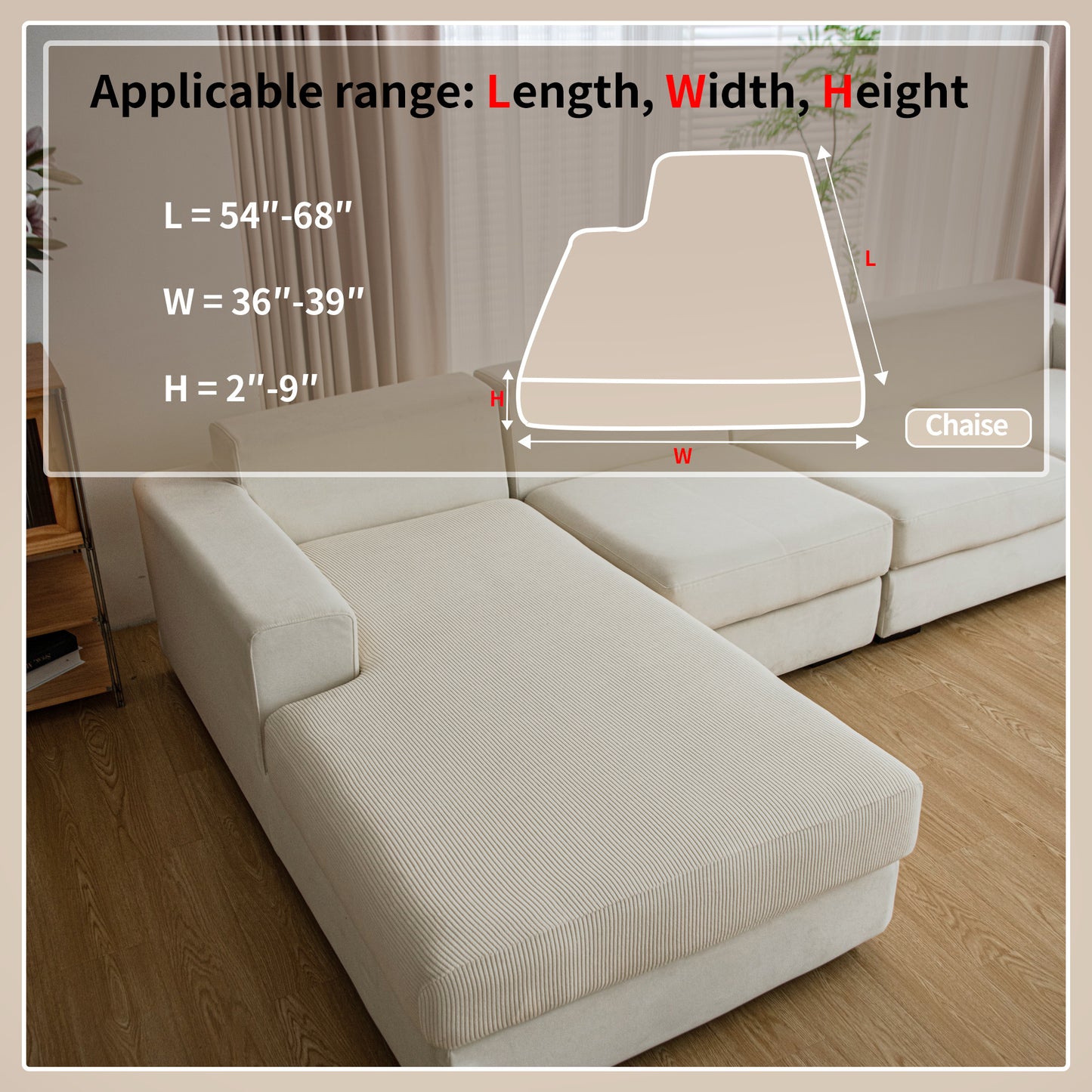 QIANMEW Couch Cushion Covers, Comfort Soft Magic Sofa Covers Washable Stretch Resistant Slipcovers for Sectional and L Shaped Seats Furniture Protectors for Pets